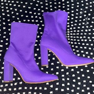 Purple Heeled Boots